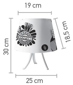 Επιτραπέζιο φωτιστικό από λευκό μέταλλο και καπέλο D:30cm (3026) - Μέταλλο - 3026