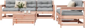 vidaXL Καναπές Κήπου Σετ 6 Τεμ. Μασίφ Ψευδοτσούγκα Ελάτης