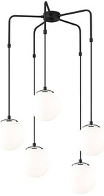 Φωτιστικό Οροφής Uzum 892OPV1473 Φ60x100cm 5xE27 40W Black-White Opviq