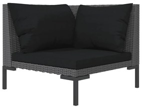 vidaXL Καναπές Κήπου από Ημικυκλικό Συνθετικό Ρατάν με Μαξιλάρια