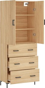 vidaXL Ντουλάπι Sonoma δρυς 69,5 x 34 x 180 εκ. από Επεξεργασμένο Ξύλο