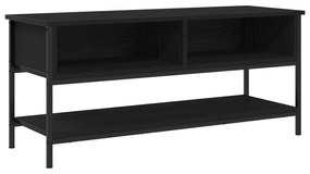 vidaXL Κάστρο τηλεόρασης Μαύρο Δρυς 100x35x45 cm Επεξεργασμένο ξύλο και χάλυβας