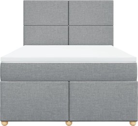 vidaXL Κρεβάτι Boxspring με Στρώμα Αν. Πράσινο 160x200εκ Υφασμάτινο