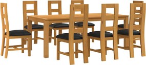 vidaXL Σετ τραπεζαρίας LELYSTAD 9 τμχ. Μαύρο 200 x 100 x 75 cm