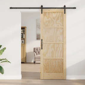 vidaXL Συρόμενη Πόρτα  με Σετ Υλικών 78x211 εκ. Συμπαγές Ξύλο Πεύκου
