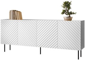 Μπουφές Lucca Plus 162780019 200x80x40cm White-Black Μοριοσανίδα, Μέταλλο