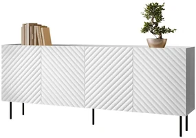 Μπουφές Lucca Plus 162780019 200x80x40cm White-Black Μοριοσανίδα, Μέταλλο