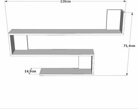 Ράφι Τοίχου Atlantic Πεύκο SAFLO 120x14.5x71.4