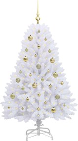 vidaXL Τεχνητό Χριστουγεννιάτικο Δέντρο με Άξονα με βάση Λευκό 150 cm
