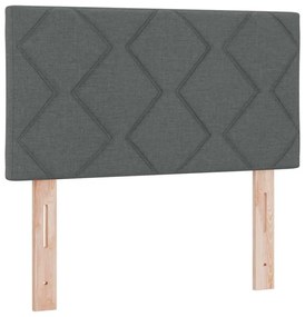 vidaXL Κρεβάτι box spring με στρώμα Σκούρο γκρι 80 x 200 cm ύφασμα