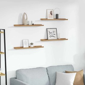 Ράφι Τοίχου με ράφι 4 pcs Καφέ 60 x 9 x 3 cm Επεξεργασμένο ξύλο