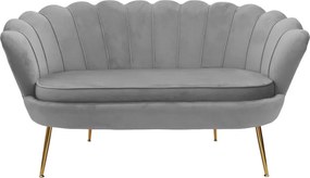 Καναπές 2θέσιος Daimon pakoworld βελούδο γκρι 134x70x77εκ