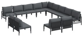 vidaXL Σετ Καναπέ Κήπου 13 pcs Ανθρακί Ατσάλι