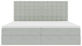 vidaXL Κρεβάτι με αποθηκευτικό χώρο και LED Ανοιχτό γκρι 200 x 200 cm