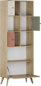 Βιβλιοθήκη Terra Megapap χρώμα florida oak 67x30x181εκ.
