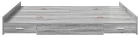 vidaXL Κρεβάτι με αποθηκευτικό χώρο Γκρίζο Σονομα 180 x 200 cm