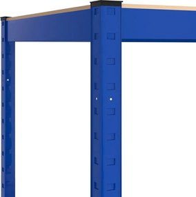 vidaXL Ραφιέρα Γωνιακή 5 Επιπέδων Μπλε από Ατσάλι &amp; Επεξεργασμένο Ξύλο