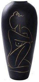 Βάζο DKD Home Decor Γυναίκα Μαύρο Ρητίνη Σύγχρονη (34 x 34 x 73,5 cm)