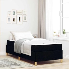 vidaXL Κρεβάτι με ελατήρια Άλλο Μαύρο και Λευκό 90 x 190 cm ύφασμα