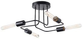 Πλαφονιέρα 4Φ TNK933844CBK Black Metal