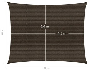 Πανί Σκίασης Καφέ 4 x 5 μ. από HDPE 160 γρ./μ² - Καφέ