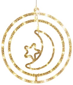 Χριστουγεννιάτικο φωτεινό διακοσμητικό 3D LED κρεμαστό - Φεγγάρι - 39L - 272310 - Warm White-272310_ww