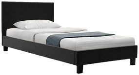 Κρεβάτι Nevil pakoworld μονό 100x200 PU χρώμα μαύρο ματ