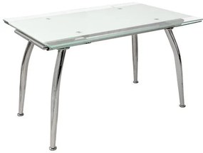 Dining Table Loca opening 120(25+25)Χ80Χ75cm  Glass white