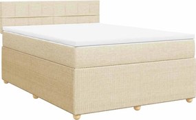 vidaXL Κρεβάτι Boxspring με Στρώμα Κρεμ 140x190 εκ. Υφασμάτινο