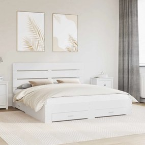 vidaXL Σκελετός Κρεβατιού Λευκό 180 x 200 cm Επεξεργασμένο ξύλο