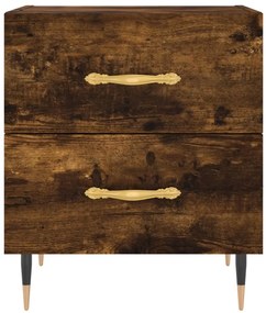 vidaXL Κομοδίνα 2 τεμ. Καπνιστή Δρυς 40 x 35 x 47,5 εκ. Επεξεργ. Ξύλο