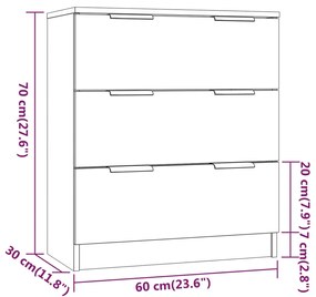 Μπουφές Καφέ Δρυς 60 x 30 x 70 εκ. από Επεξεργασμένο Ξύλο - Καφέ