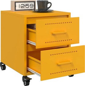 vidaXL Κομοδίνα 2 τεμ. Μουσταρδί 36x39x43,5 εκ. από Χάλυβα