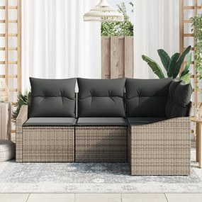 vidaXL Σετ Τραπεζαρίας 4 κομματιών  με Μαξιλάρια Γκρι