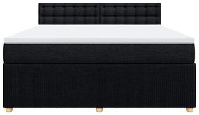 vidaXL Κρεβάτι Boxspring με Στρώμα Μαύρο 180x200 εκ. Υφασμάτινο