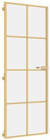 vidaXL Εσωτερική Πόρτα Χρυσή 76 x 201,5 εκ. Ψημένο Γυαλί & Αλουμίνιο