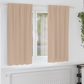 vidaXL Κουρτίνες με κουρτίνες 2 pcs Taupe Πολυεστέρας