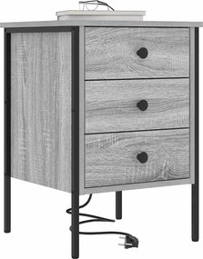 vidaXL Κομοδίνο 2 τεμ. Γκρίζο Σονομα 42 x 41 x 61 εκ