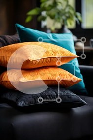 Intra Συλλεκτικό Ξύλινο Παζλ Plywood  4mm - Ζωντανά μαξιλάρια σε έναν κομψό μαύρο καναπέ Σε Ξύλινο Κουτί - Διαστάσεις Puzzle: 10x10 cm – 25 κομμάτια