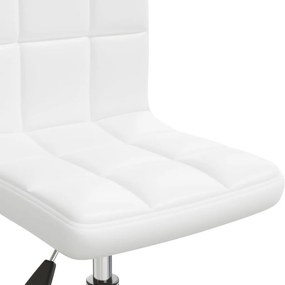 vidaXL Καρέκλα Τραπεζαρίας Περιστρεφόμενη Λευκή από Συνθετικό Δέρμα