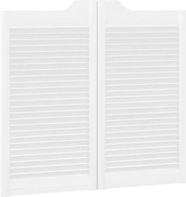 vidaXL Πόρτες Swing 2 pcs Λευκό Μασίφ Ξύλο Πεύκου