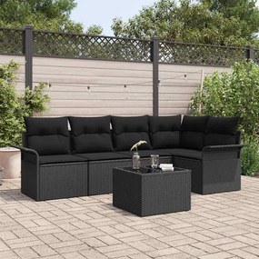 vidaXL Σετ Καναπέ Κήπου 6 pcs 242.5 x 132.5 x 85 εκ. Πολυ ράταν