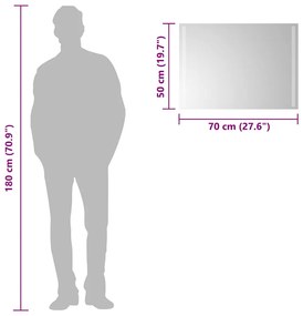 vidaXL Καθρέφτης Μπάνιου με LED 70x50 εκ.