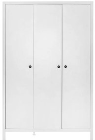Ντουλάπα ρούχων French Megapap τρίφυλλη χρώμα λευκό 125x54x196εκ.