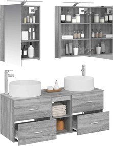 vidaXL Σετ Επίπλων Μπάνιου 5 pcs Γκρι Sonoma
