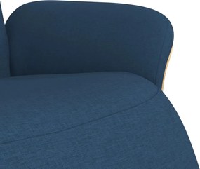 vidaXL Πολυθρόνα Ανακλινόμενη με Υποπόδιο Μπλε Υφασμάτινη