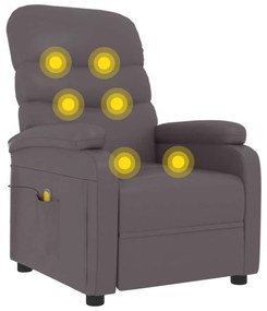 vidaXL Πολυθρόνα Μασάζ Γκρι από Συνθετικό Δέρμα