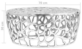 vidaXL Τραπεζάκι Σαλονιού Ασημί 70 x 30 εκ. από Χυτό Αλουμίνιο
