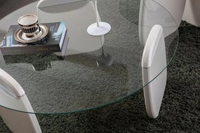 Stewehome Γυάλινο κέντρο και τραπεζάκι 2 τεμαχίων (Λευκό) 90x90x40 cm