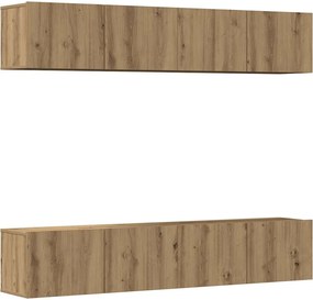 vidaXL 4 τεμαχίων σετ επίτοιχου ντουλαπιού τηλεόρασης